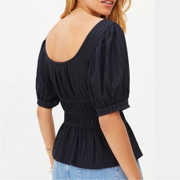 NWT Anthropologie Maeve Black Maeve Puff-Sleeved Top SMALL - Picture 5 of 11
